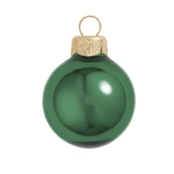 40ct Shiny Emerald Green Glass Ball Christmas Ornaments 1.5 (40mm)