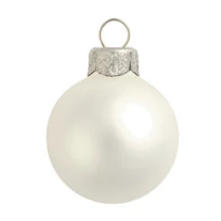 Matte Fish Silver Glass Ball Christmas Ornament 7" (180mm)