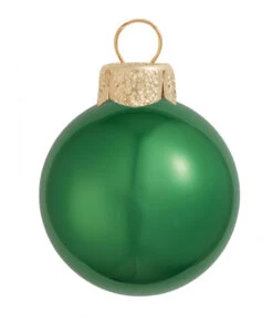 8ct Green Pearl Finish Christmas Ball Ornaments 3.25" (80mm)