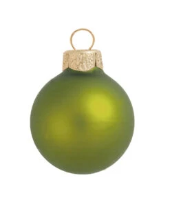 2ct Kiwi Green Matte Glass Christmas Ball Ornaments 6" (150mm)