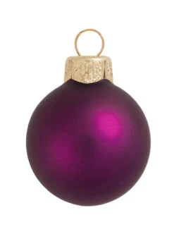 6ct Plum Purple Contemporary Matte Glass Christmas Ball Ornaments 4" (100mm)