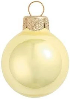 4ct Sun Yellow Pearl Glass Ball Christmas Ornaments 4.75"