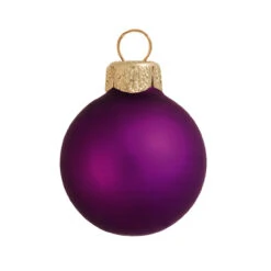 6ct Matte Soft Grape Glass Ball Christmas Ornaments 4" (100mm)