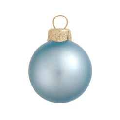 Matte Sky Blue Glass Ball Christmas Ornament 7" (180mm)