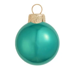 2ct Pearl Turquoise Blue Glass Ball Christmas Ornaments 6" (150mm)
