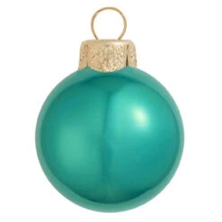 Pearl Blue Glass Ball Round Christmas Ornament 7" (180mm)