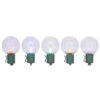 10 Multi-Color LED G40 Globe Christmas Lights - 7.5 Ft Green Wire