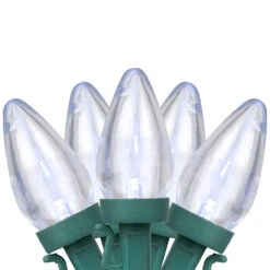 25ct Pure White LED C7 Christmas Light Set - 16ft Green Wire
