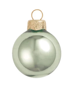 4ct Shale Green Shiny Glass Christmas Ball Ornaments 4.75" (120mm)