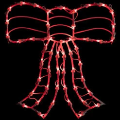 14" Lighted Red Bow Christmas Window Silhouette Decoration