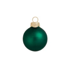 8ct Emerald Green Matte Glass Christmas Ball Ornaments 3.25" (80mm)