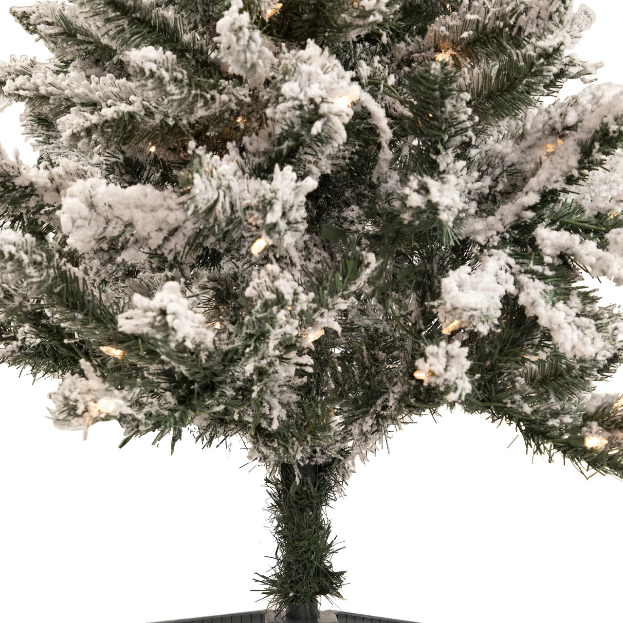 4' Pre-Lit Flocked Pine Slim Artificial Christmas Tree, Clear Lights - Image 5