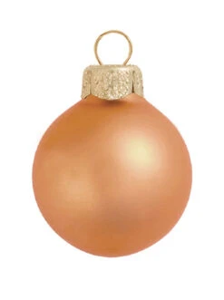 7ct Matte Mandarin Orange Glass Ball Christmas Ornament 1.5" (180mm)