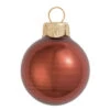 6ct Chocolate Brown Shiny Glass Christmas Ball Ornaments 4" (100mm)