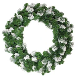 Snowy Flocked Colorado Pine Artificial Christmas Wreath, 30-Inch, Unlit