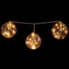 Set Of 3 Lighted Silver Mercury Glass Finish Ball Christmas Ornaments - Clear Lights
