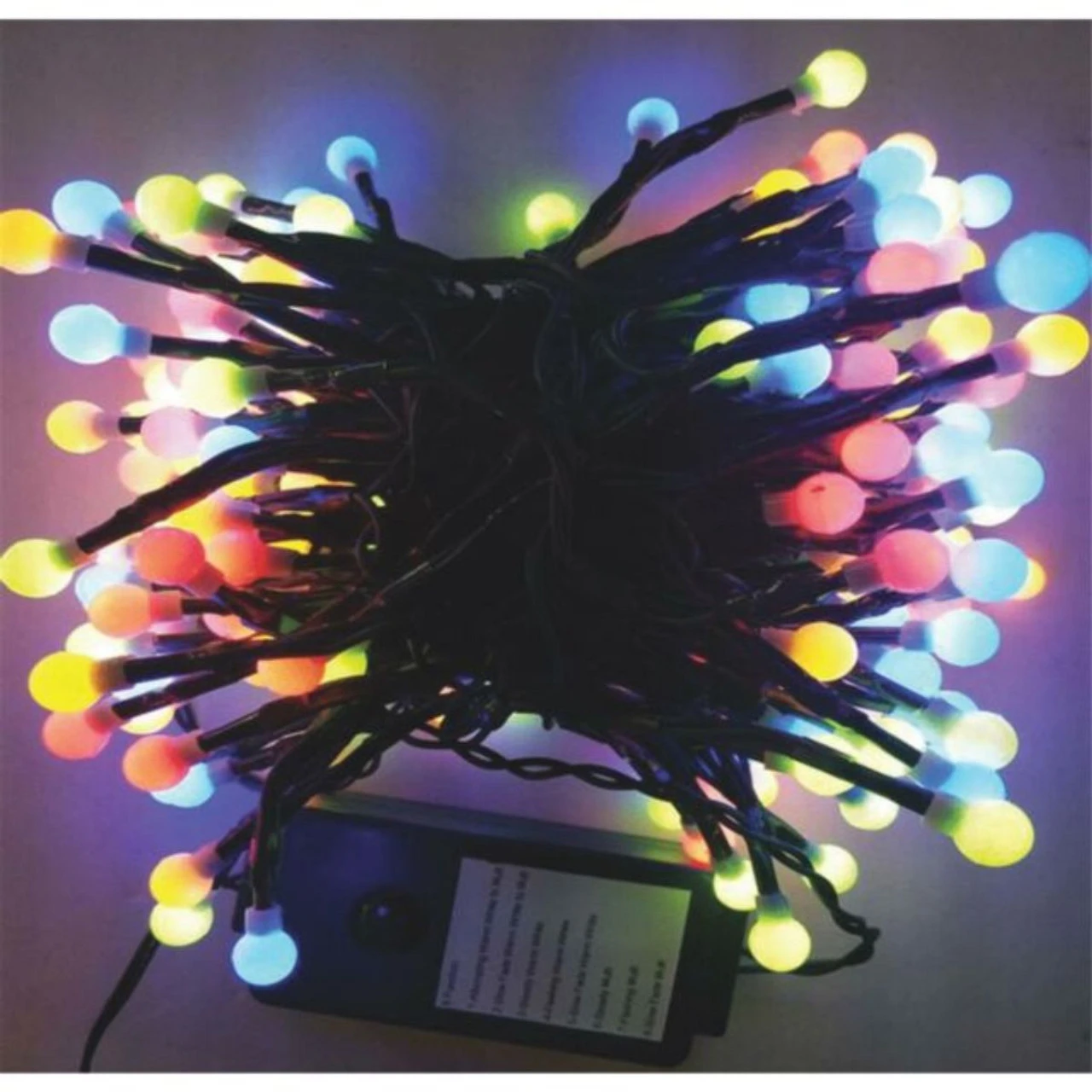 200 Multicolor LED G10 Berry Christmas Lights - 16.5 Ft Green Wire - Image 2