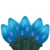 Set Of 25 Ceramic Blue C7 Christmas Lights - 24 Ft Green Wire