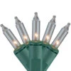 Set Of 100 Clear Everglow Mini Icicle Christmas Lights - Green Wire