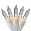 300 Clear Mini Icicle Heavy-Duty Commercial Grade Christmas Lights - 18 Ft White Wire