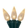 70 Warm White LED Faceted C6 Twinkling Christmas Lights - 23.5 Ft Green Wire