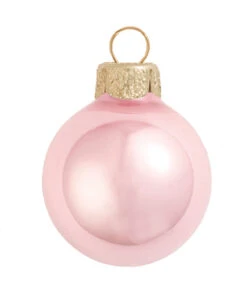 4ct Pearl Pale Pink Glass Christmas Ball Ornaments 4.75" (120mm)