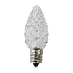 Pack Of 25 Faceted LED C7 Pure White Christmas Replacement Bulbs