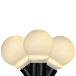 10 Warm White Glass LED Christmas Lights - 15 Ft Black Wire