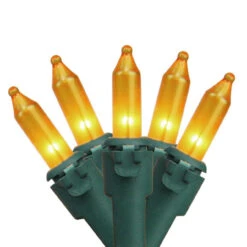 150-Count Gold Chasing 8-Function Mini Christmas Light Set, 31.25ft Green Wire