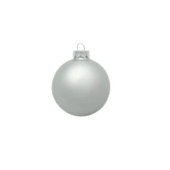 8ct Matte Silver Glass Ball Christmas Ornaments 3.25" (82mm)