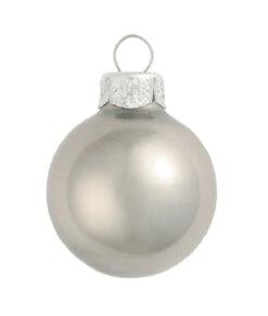12ct Silver Glass Metallic Christmas Balls Ornaments 2.75" (65mm)