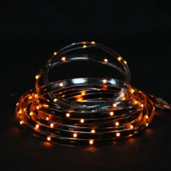 18' Orange LED Outdoor Christmas Linear Tape Lighting - Black Finish