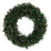 Pre-lit Midnight Green Pine Christmas Wreath - 30-Inch, Red Dura Lights