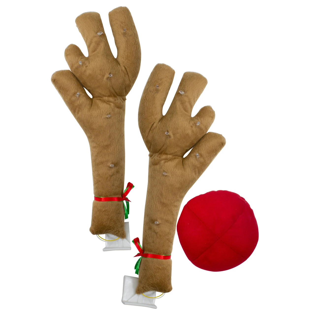 19-Inch Lighted Brown And Red Reindeer Christmas Car Decorating Kit - Universal Size - Image 2