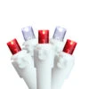 50 Red And White LED Wide Angle Christmas Lights - 16.25 Ft White Wire