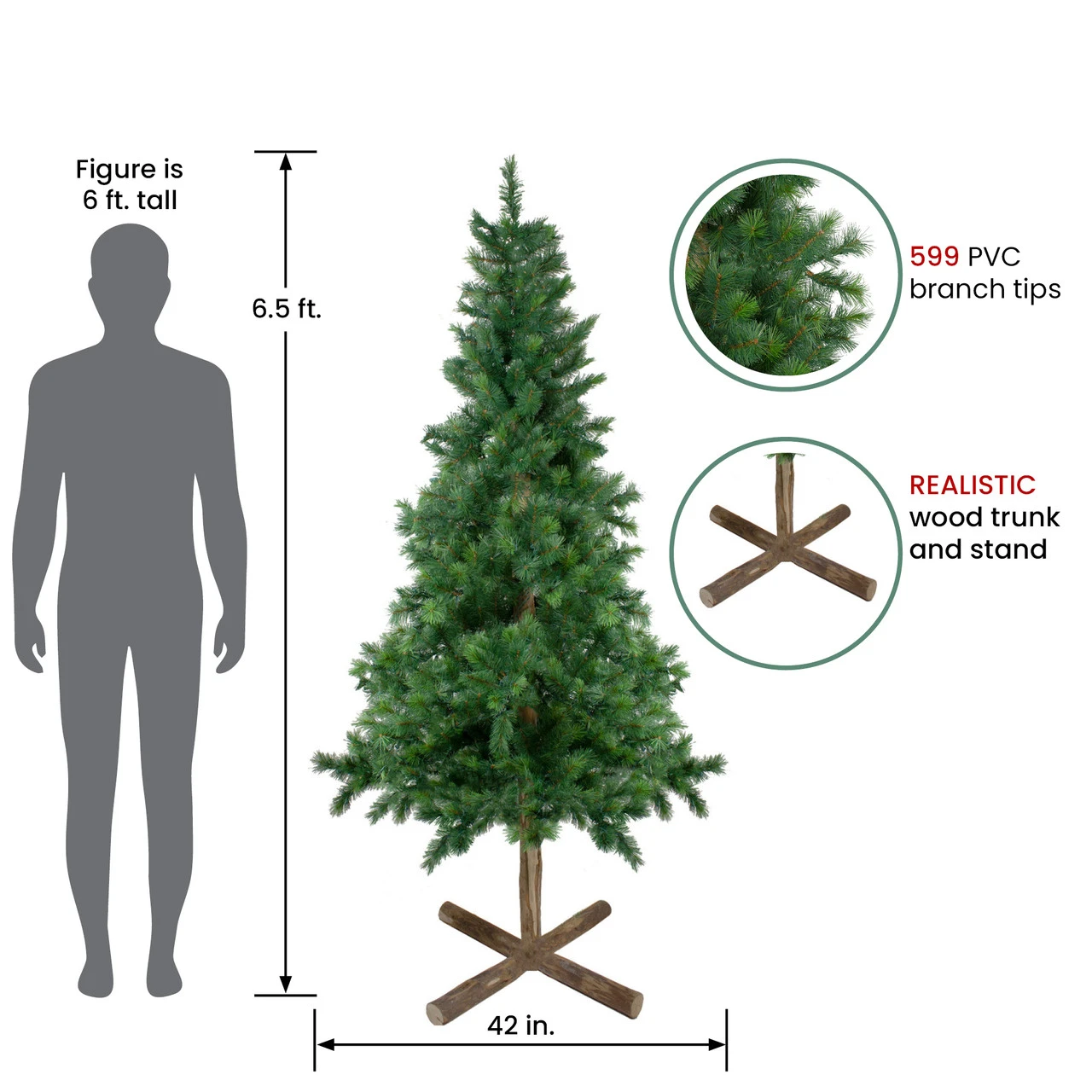 6.5' Royal Alpine Artificial Christmas Tree - Unlit - Image 2