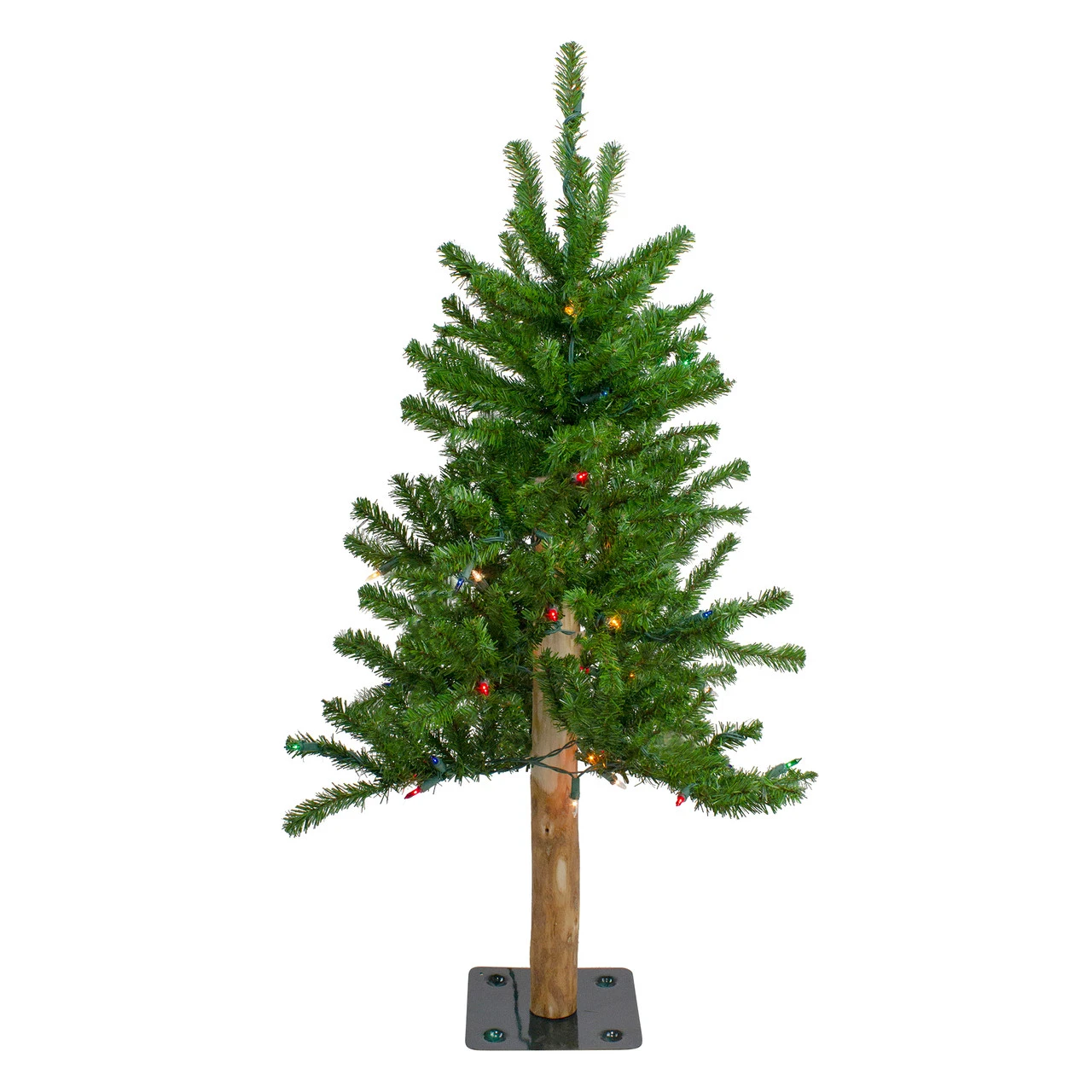 3' Pre-Lit Alpine Artificial Christmas Tree - Multi Lights - Image 2