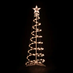4ft Lighted Spiral Cone Tree Outdoor Christmas Decoration, Clear Lights