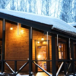 Set Of 10 Transparent Dripping Icicle Snowfall Christmas Light Tubes - 14 Ft Clear Wire