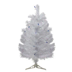 2' Pre-Lit White Pine Artificial Christmas Tree - Blue Lights