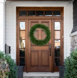 Pre-Lit Eastern Pine Artificial Christmas Wreath, 36-Inch, Clear Lights