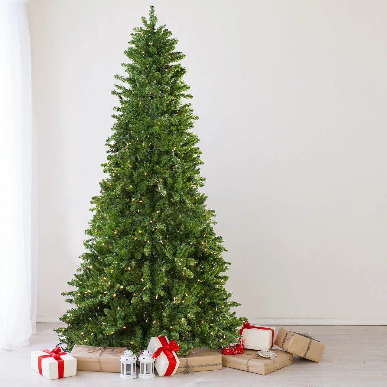 7.5' Pre-Lit Slim Eastern Pine Artificial Christmas Tree - Clear Lights - Image 2