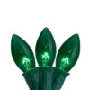 25-Count Green Transparent C9 Christmas Light Set, 25ft Green Wire