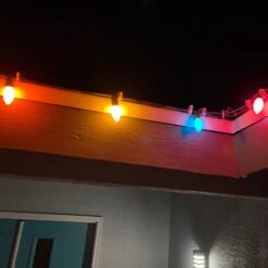 Set Of 25 Opaque Vibrant Multi-Color C9 Christmas Light Set, 24ft Green Wire