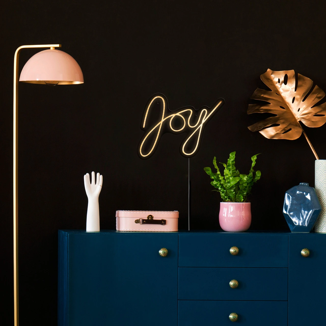 15" White LED Lighted "Joy" Neon Style Christmas Sign - Image 3