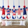 Set Of 5 Patriotic 4th Of July Americana Gnome Ornaments 6.5"