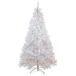 7' Pre-Lit Medium Flocked Artificial Christmas Tree, Clear Lights