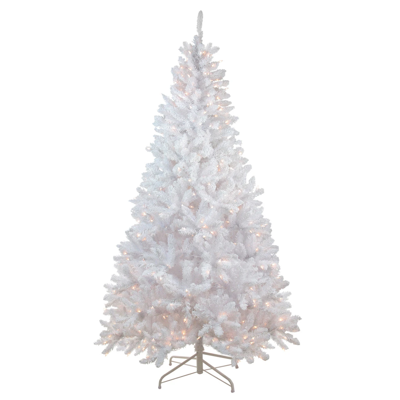 7' Pre-Lit Medium Flocked Artificial Christmas Tree, Clear Lights