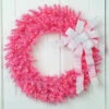 36" Pre-Lit Pink Spruce Artificial Christmas Wreath, Pink Lights