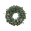 Pre-Lit Frosted Arctic Mist Pine Artificial Christmas Wreath - 30-Inch, Clear Lights